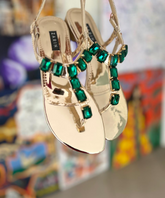 Nooré - Emerald Gold Sandals - Zarin by Zarsah